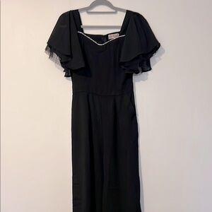Gunne Sax Black Sweetheart‎ Flutter Sleeve Jumpsuit